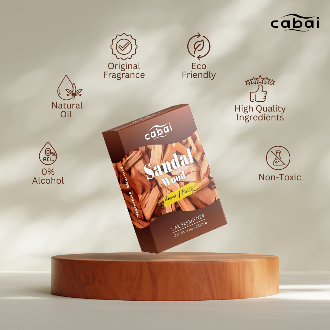 Cabai's Sandalwood Premium Car Perfume Hanging Pod, 10 ML