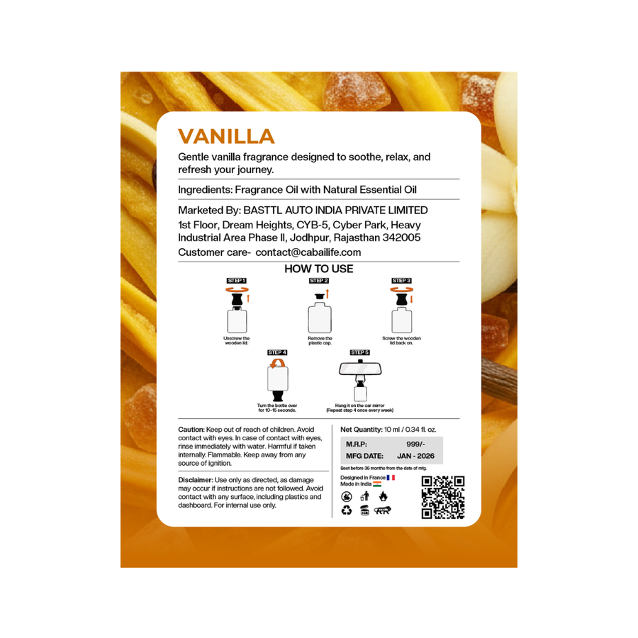 Cabai's Vanilla fragrance Premium Car Perfume Hanging Pod, 10 ML – view 5